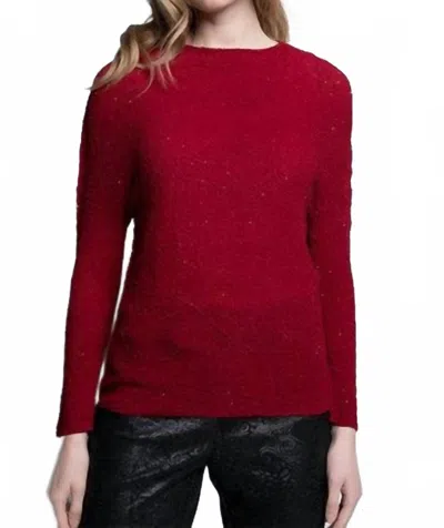 Picadilly Crinkle Glitter Top In Sangria In Burgundy