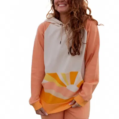 Happy Earth Sunburst Hoodie In Yellow/orange In Orange