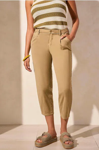 Tribal Audrey Crop Jeans In Nude Olive In Brown