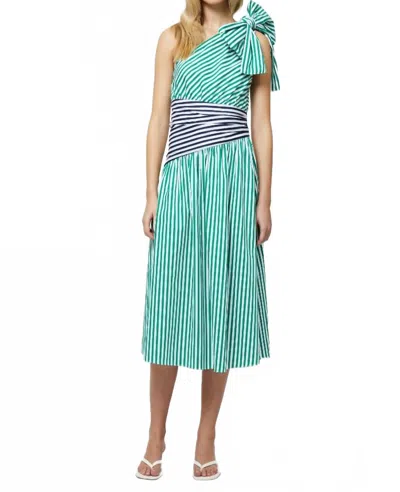 French Connection Alexis One Shoulder Dress In Green In Green