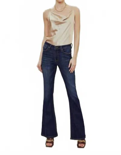 Kancan Mid-rise Flare Jeans In Blue In Blue