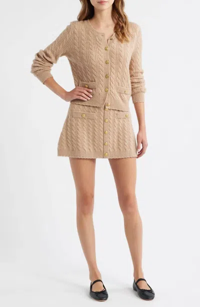 Loveshackfancy Eugenie Cardigan In Camel In Brown