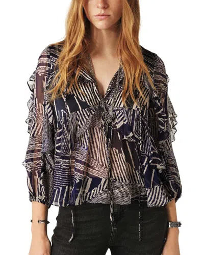 Ba&sh Angela Blouse In Blue