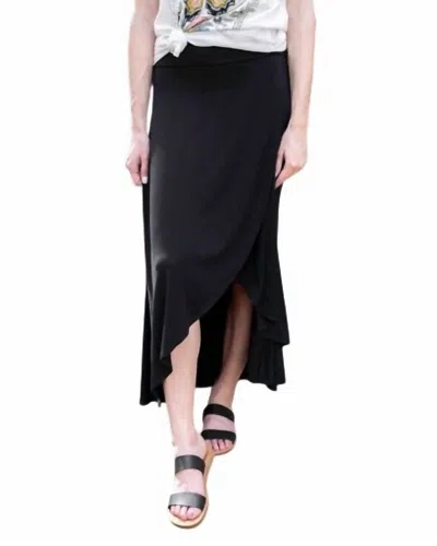 Grace & Lace Wrap High-low Maxi Skirt In Black In Black