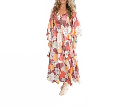 Listicle Floral Corset Style Dress In Autumn Blooms In Multi