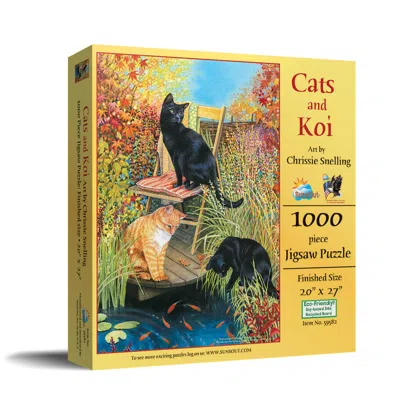 Sunsout Cats And Koi 1000 Piece Jigsaw Puzzle For Adults In Multi