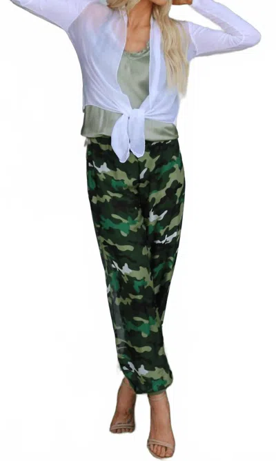 Gigi Moda Petrella Camo Jogger Pants In Olive In Green