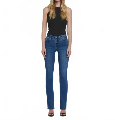 Lovervet High Rise Slim Bootcut Jeans In Medium Wash In Blue