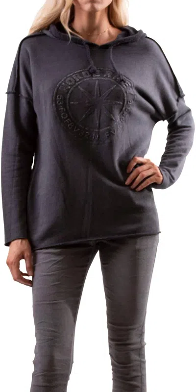Gigi Moda Nordernen Pull-on Hoodie In Charcoal In Blue