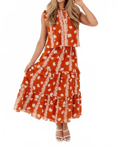 J.marie Women's Aubrey Button Up Top In Orange In Orange