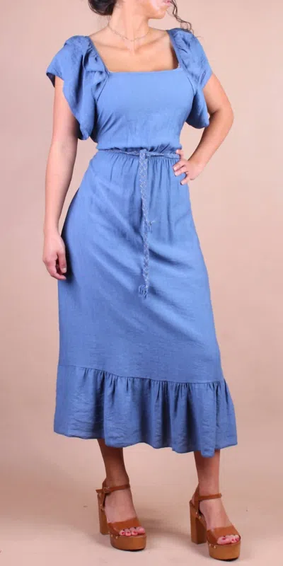 Gigi Moda Latera Midi Dress In Blue In Blue
