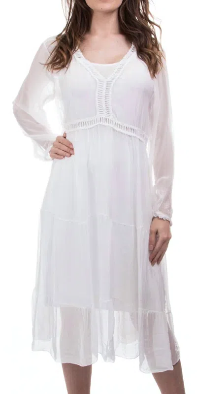 Gigi Moda Medina Long Sleeve Midi Dress In White In White