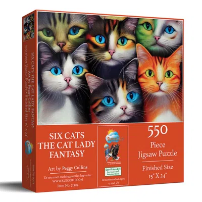 Sunsout Six Cats The Cat Lady Fantasy 550 Piece Jigsaw Puzzle For Adults In Multi