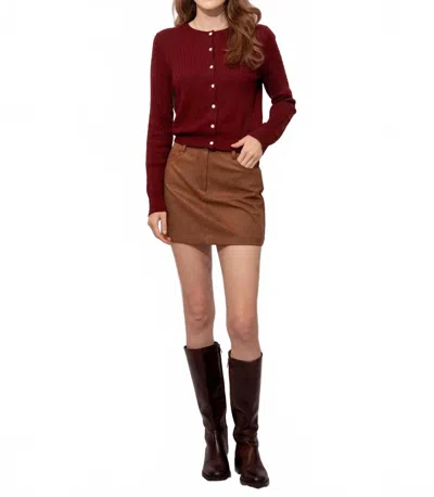 Things Between Selena Cardigan In Burgundy In Red