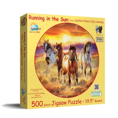 Sunsout Running In The Sun 500 Piece Jigsaw Puzzle For Adults Round In Multi