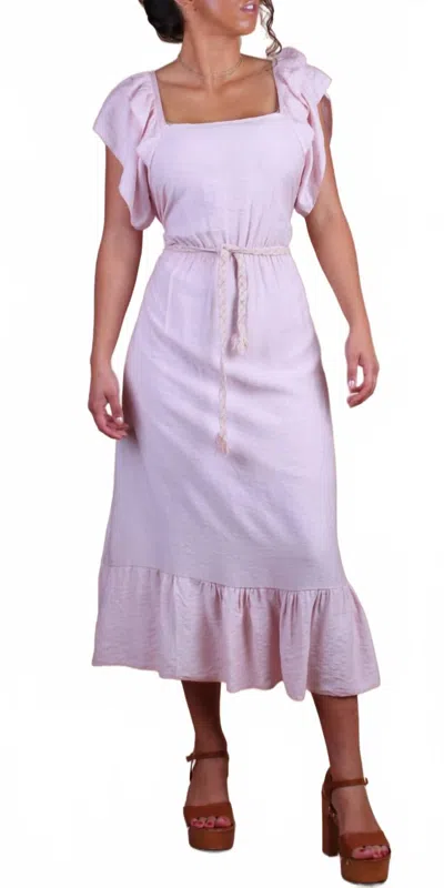 Gigi Moda Latera Midi Dress In Pink In Blue