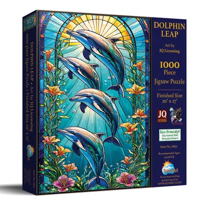 Sunsout Dolphin Leap Stained Glass 1000 Piece Jigsaw Puzzle For Adults In Multi