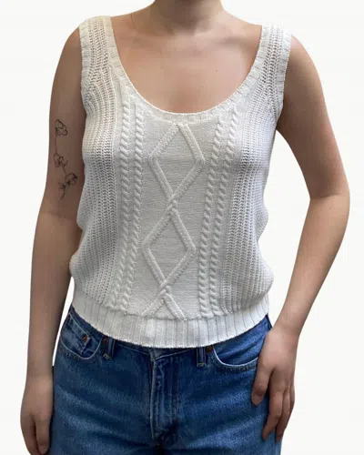 W. Cashmere Josefina Tank In Ivory In Gray