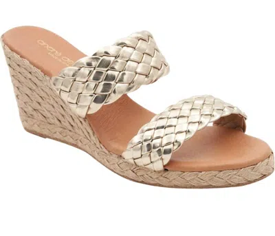 Andre Assous Women's Aria Espadrille Wedge Sandals In Platino In Gold