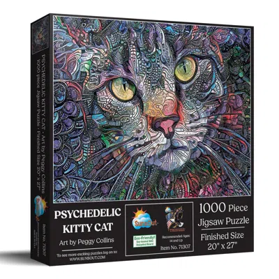 Sunsout Psychedelic Kitty Cat 1000 Piece Jigsaw Puzzle For Adults In Multi