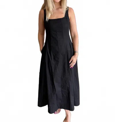 Wishlist Women's Cotton A Line Midi Dress In Black In Black