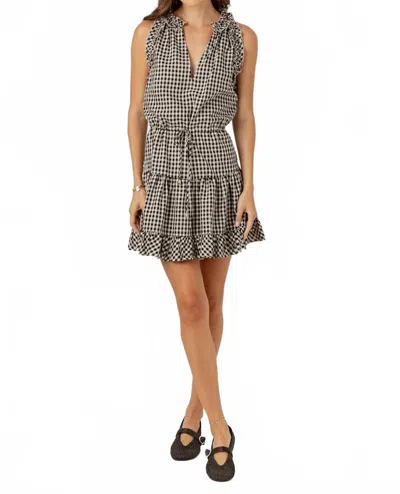Sundays Gingham Bliss Dress In White/black In Multi