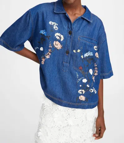 Munthe Phor Top In Blue In Blue