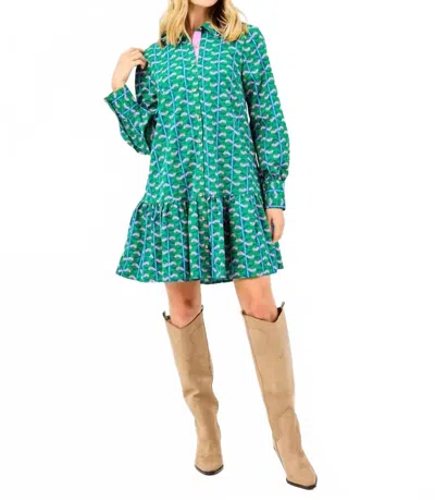 Mary Square Fiona Mini Dress In Green In Green