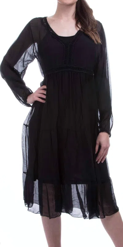 Gigi Moda Medina Long Sleeve Midi Dress In Black In Black