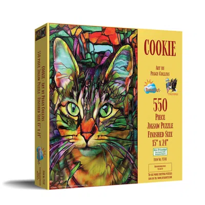 Sunsout Cookie Stained Glass Cat 550 Piece Jigsaw Puzzle For Adults In Multi