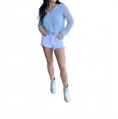 Unishe Lace Splicing Blouse In Blue In Blue