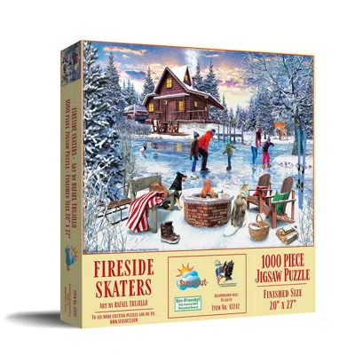 Sunsout Fireside Skaters 1000 Piece Jigsaw Puzzle For Adults Christmas In Multi