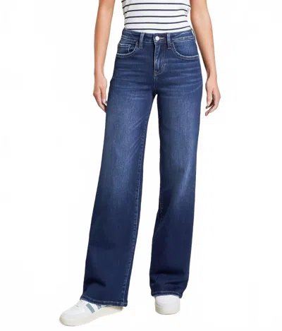 Flying Monkey High Rise Wide Leg Jeans In Flying Bird In Blue