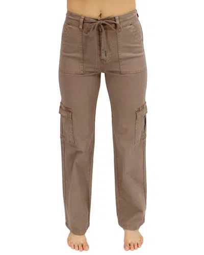 Grace & Lace Sueded Twill Cargo Pants In Caribou In Brown