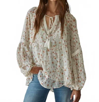By Together Soft Floral Top In Ivory In Multi