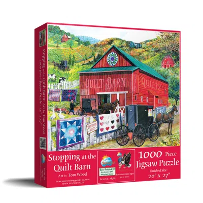 Sunsout Stopping At The Quilt Barn 1000 Piece Jigsaw Puzzle For Adults In Red