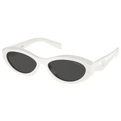 Prada Pr 26zs 17k08z 55mm Womens Oval Sunglasses In White