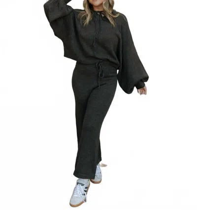 Miou Muse Two Tone Sweater Hoodie In Chocolate In Black