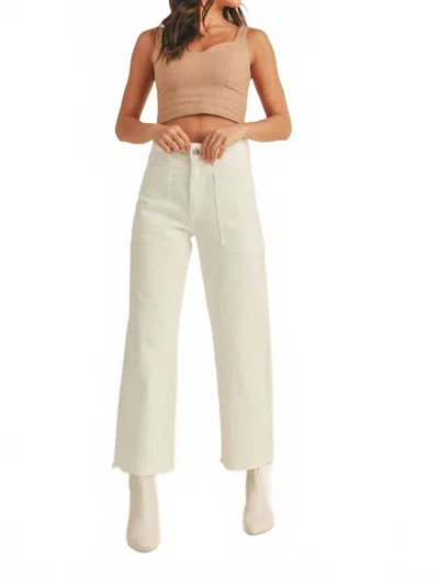 Just Black Denim Leslie High-rise Utility Wide Leg Pants In Off White In Neutral