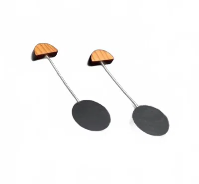 Rowena Sheen Women's Wood Miro Drop Earrings In Black/natural In Multi