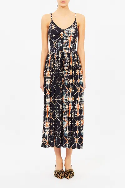 Ulla Johnson Idalia Fitted Midi Dress In Riverslate In Multi