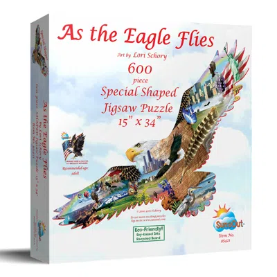 Sunsout As The Eagle Flies 600 Piece Jigsaw Puzzle For Adults Special Shape Fourth Of July In Multi