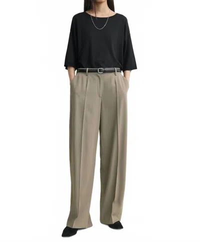 Totême Wide Fluid Trousers In Taupe In Gray