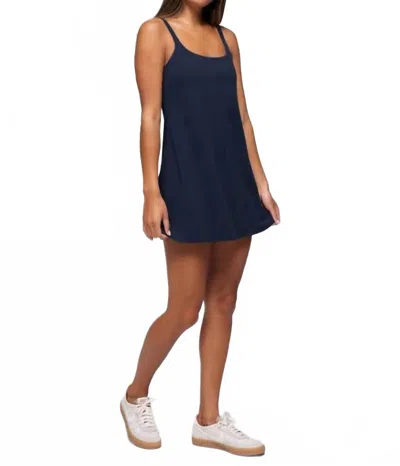 Prana Luxara Mini Dress With Hidden Shorts In Stormy Night In Blue