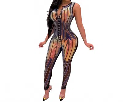 Gaje Sequin Gradient Corset Jumpsuit In Multicolor In Multi