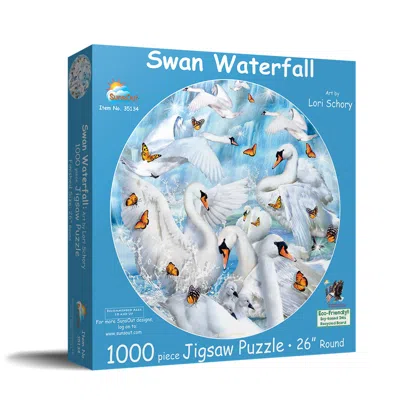 Sunsout Swan Waterfall 1000 Piece Jigsaw Puzzle For Adults Round In Multi