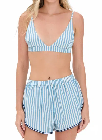 Solid & Striped Tessa Bralette In French Blue/brule Stripe In Multi