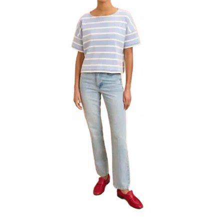 La Ligne Nyc Breton Tee In French Blue/ecru In Multi