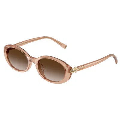 Tiffany & Co Tf 4242d 82683b 54mm Womens Oval Sunglasses In Brown