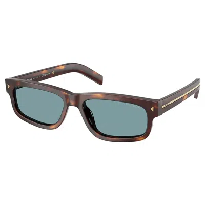 Prada Pr B11s 15w04d 55mm Unisex Rectangle Sunglasses In Brown